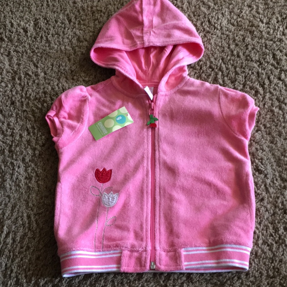 NWT Vintage Gymboree Tip Toe Tulip terry jacket / swimsuit coverup Sz 5
